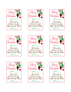 Double Chocolate Brownie Mix in a Jar front printable
