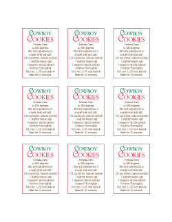Cowboy Cookie Mix in a Jar back printable