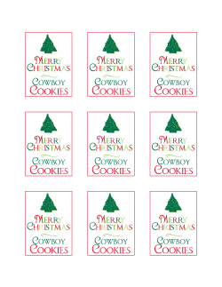 Cowboy Cookie Mix in a Jar front printable