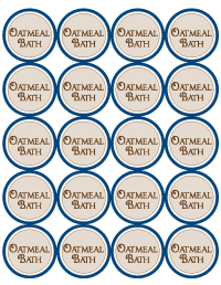 Oatmeal Bath Label 2inch round printable