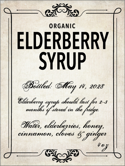Elderberry Syrup Rectangle EB-035wn