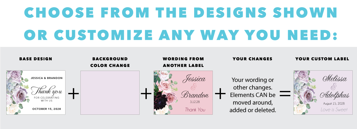 Wedding Floral Rectangle Labels