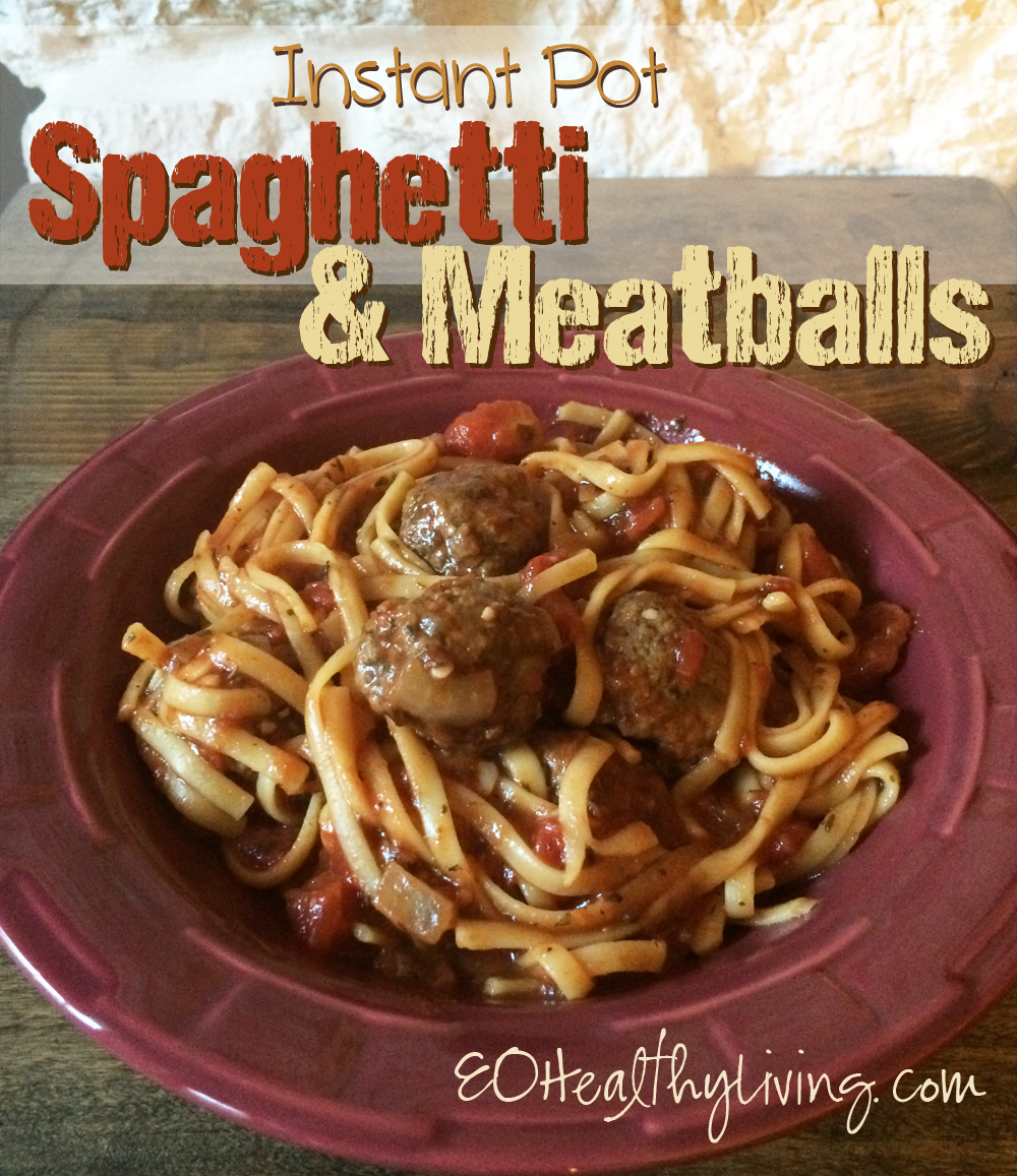 One Pot Pressure Cooker Spaghetti Sauce With Pasta and meatballs - Instant Pot