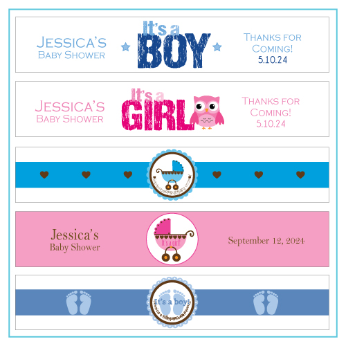 Baby Shower waterproof waterbottle bottle labels