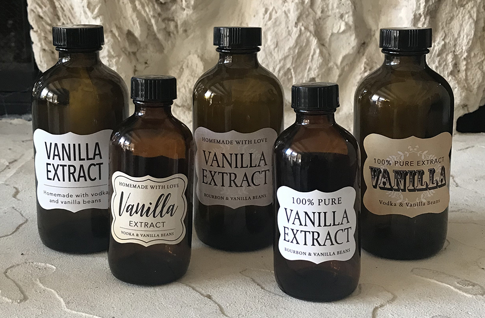 Diecut Vanilla Extract Bottle Labels